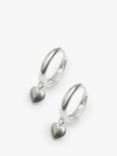 Simply Silver PolishedHeart Hoop Earrings, Silver