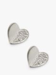 Simply Silver Mini Heart Cubic Zirconia Pave Stud Earrings, Silver