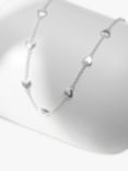 Simply Silver Polished Heart Station Necklace, Silver