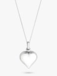 Simply Silver Puff Heart Pendant Necklace, Silver
