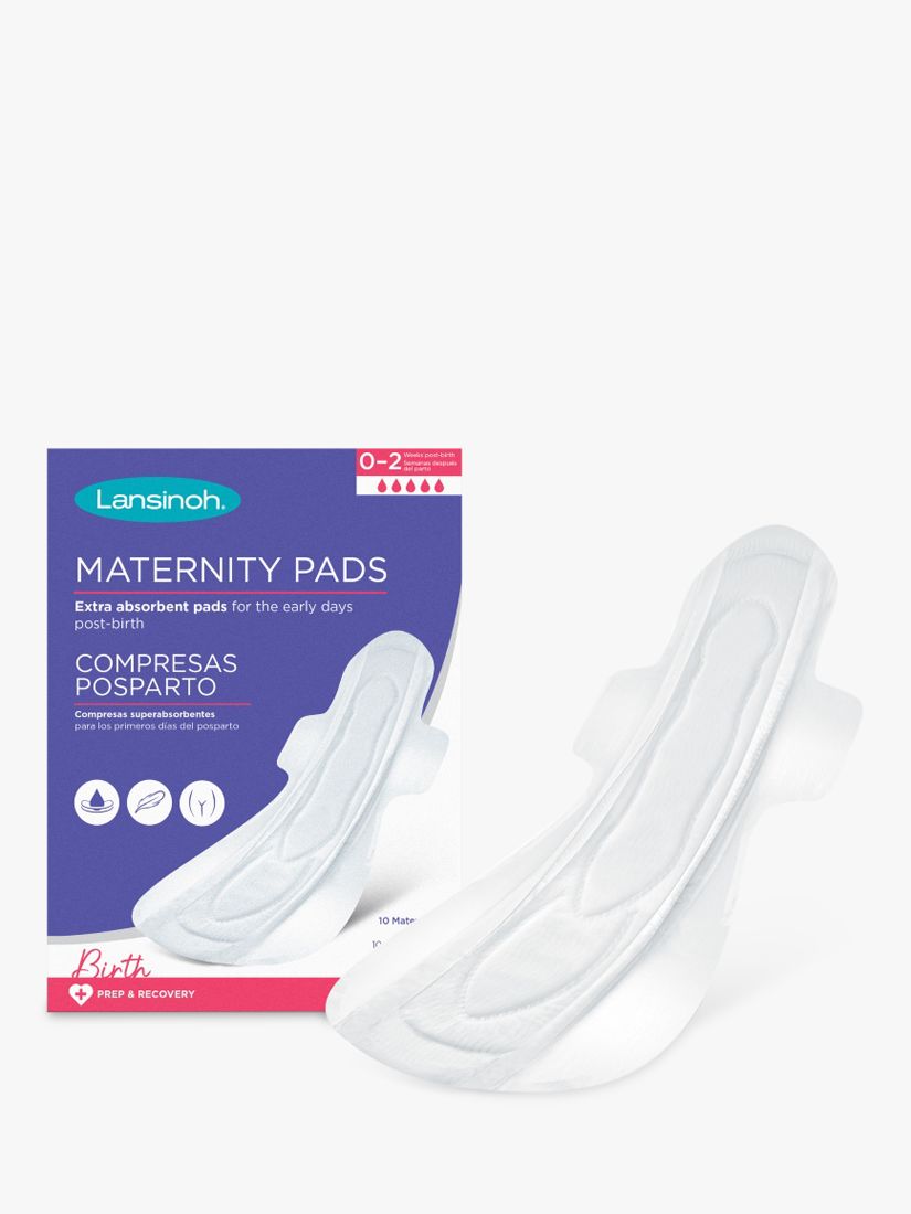Lansinoh Extra Absorbent Maternity Pads, Pack of 10 at John Lewis &  Partners