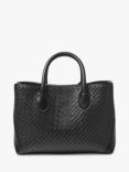 Aspinal of London London Midi Diagonal Plain Weave Leather Tote Bag