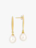 Claudia Bradby Coco Freshwater Pearl Drop Earrings, Gold/White