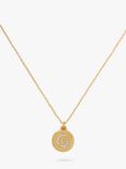 kate spade new york Mini Initial Pave Cubic Zirconia Pendant Necklace, G