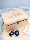 Treat Republic Personalised New Baby's Shoes Luxury Wooden Keepsake Chest