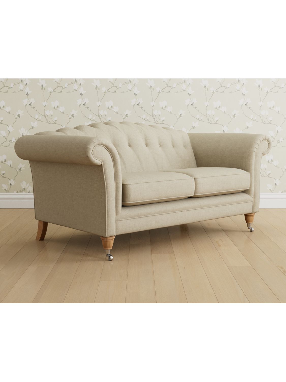 Gloucester Range, Laura Ashley Gloucester Medium 2 Seater Sofa, Oak Leg, Wooton Natural