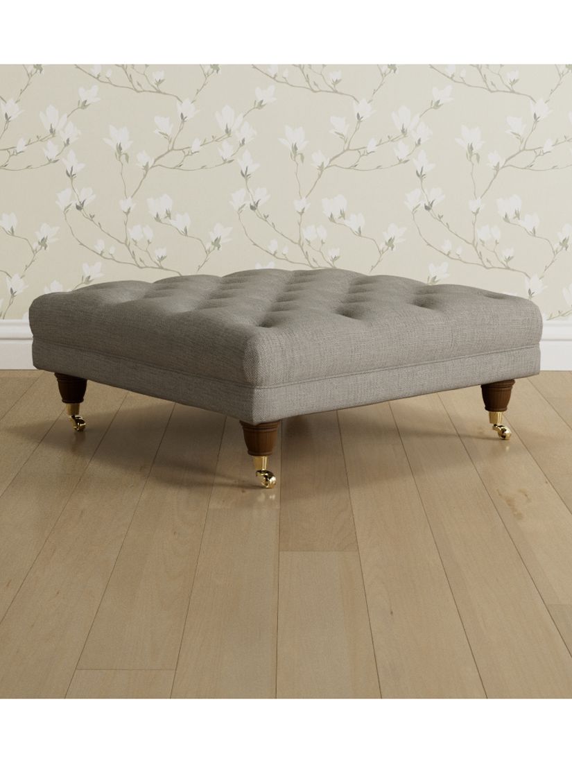 Glocester Range, Laura Ashley Gloucester Footstool, Teak Leg, Wooton Dove Grey