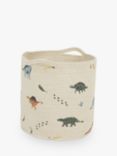 Great Little Trading Co Dino Print Woven Storage Basket, Natural/Multi