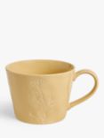 John Lewis Floral Debossed Stoneware Mug, 300ml, Yellow