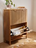 John Lewis Linear Bamboo Shoe Cabinet, 2 Tier, Natural