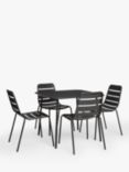 John Lewis ANYDAY 4-Seater Metal Garden Dining Table & Chairs Set, Steel
