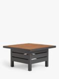 John Lewis Platform Height-Adjustable Square Garden Dining Table, 81cm, Grey