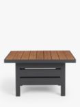 John Lewis Platform Height-Adjustable Square Garden Dining Table, 81cm, Grey