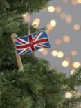 John Lewis Beaded Union Jack Flag Christmas Tree Bauble, Multi