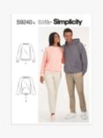 Simplicity Unisex Raglan Pullover Shirts Sewing Pattern, S9240