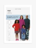 Simplicity Child's and Adults' Loungewear, Top and Pants Sewing Pattern, S9202