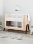 Gaia Baby Hera Cot Bed and Bedside Crib Set, Natural/Walnut