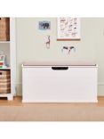 Great Little Trading Co Classic Toy Box with Cushion, White/Grey
