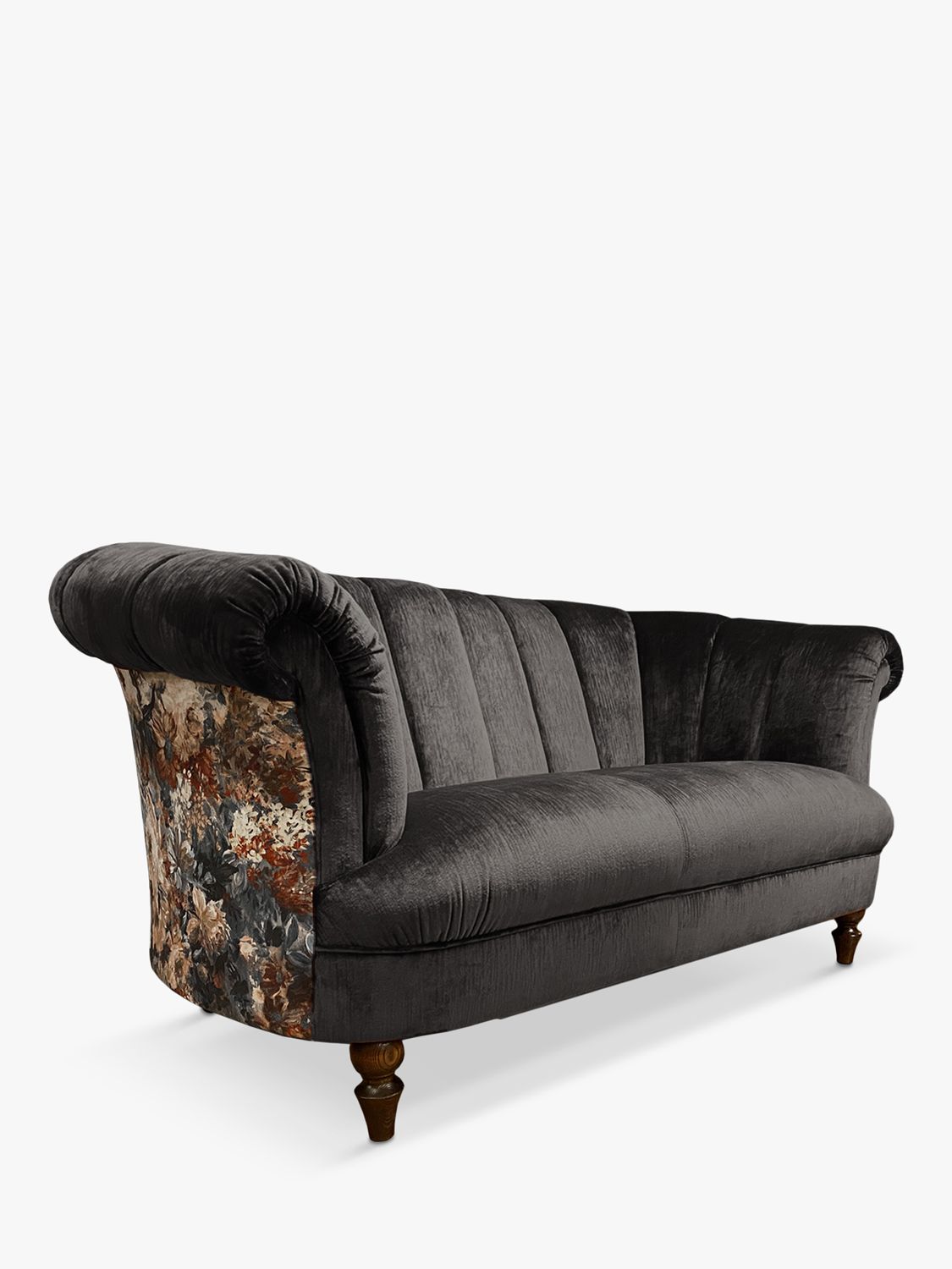 Carmen Range, Spink & Edgar by Tetrad Carmen Floral Back Medium 2 Seater Sofa, Dark Leg, Lafayette Dark Truffle