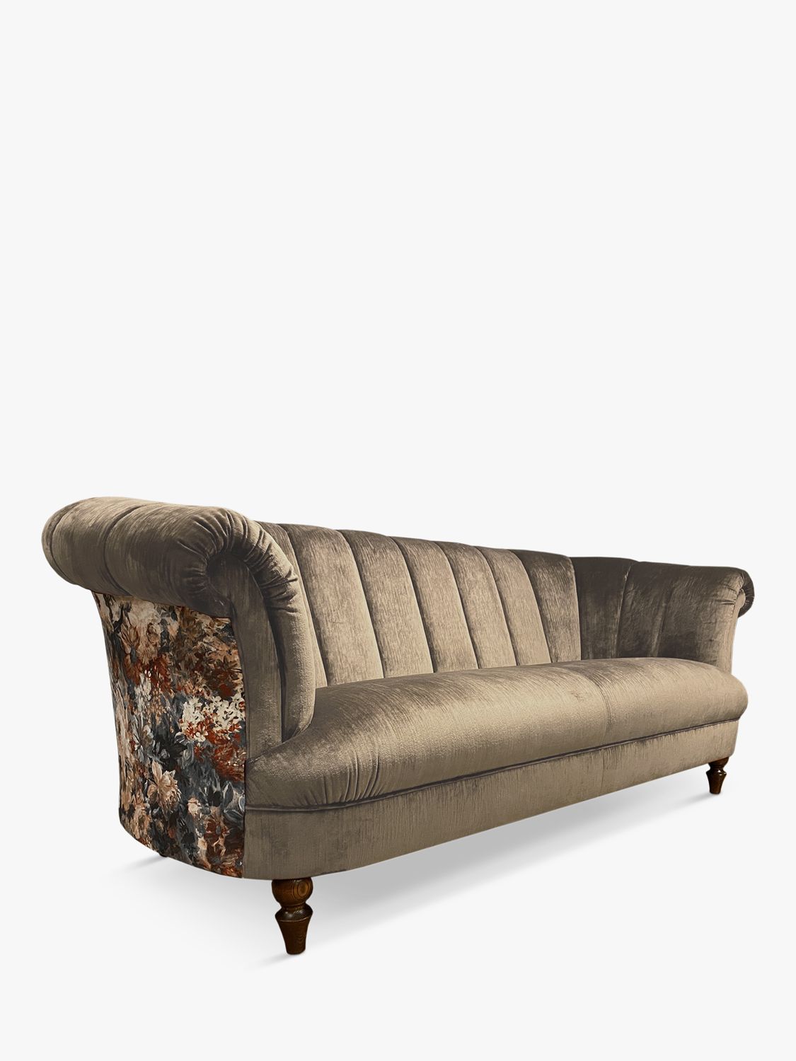 Carmen Range, Spink & Edgar by Tetrad Carmen Floral Back Grand 4 Seater Sofa, Dark Leg, Lafayette Alabaster