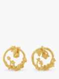 Alex Monroe Woodland Loop Stud Earrings, Gold
