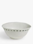 John Lewis Orangery Diamond Fine China Cereal Bowl, 15.2cm, Green/White