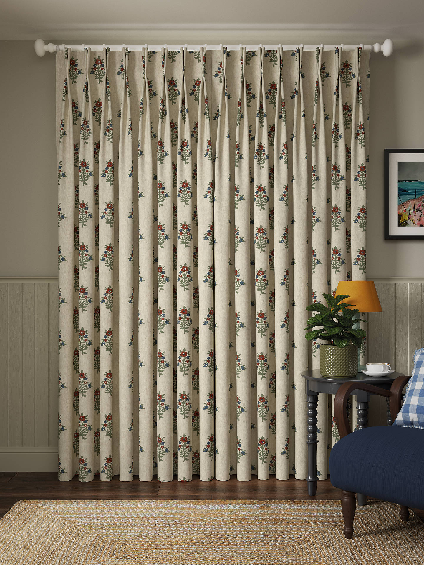 John Lewis Kamala Embroidery Made to Measure Curtains, Multi