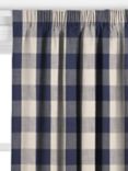 John Lewis Gingham Check Made to Measure Curtains or Roman Blind, Navy
