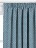 John Lewis Trace Wood Block Made to Measure Curtains or Roman Blind, Lake Blue