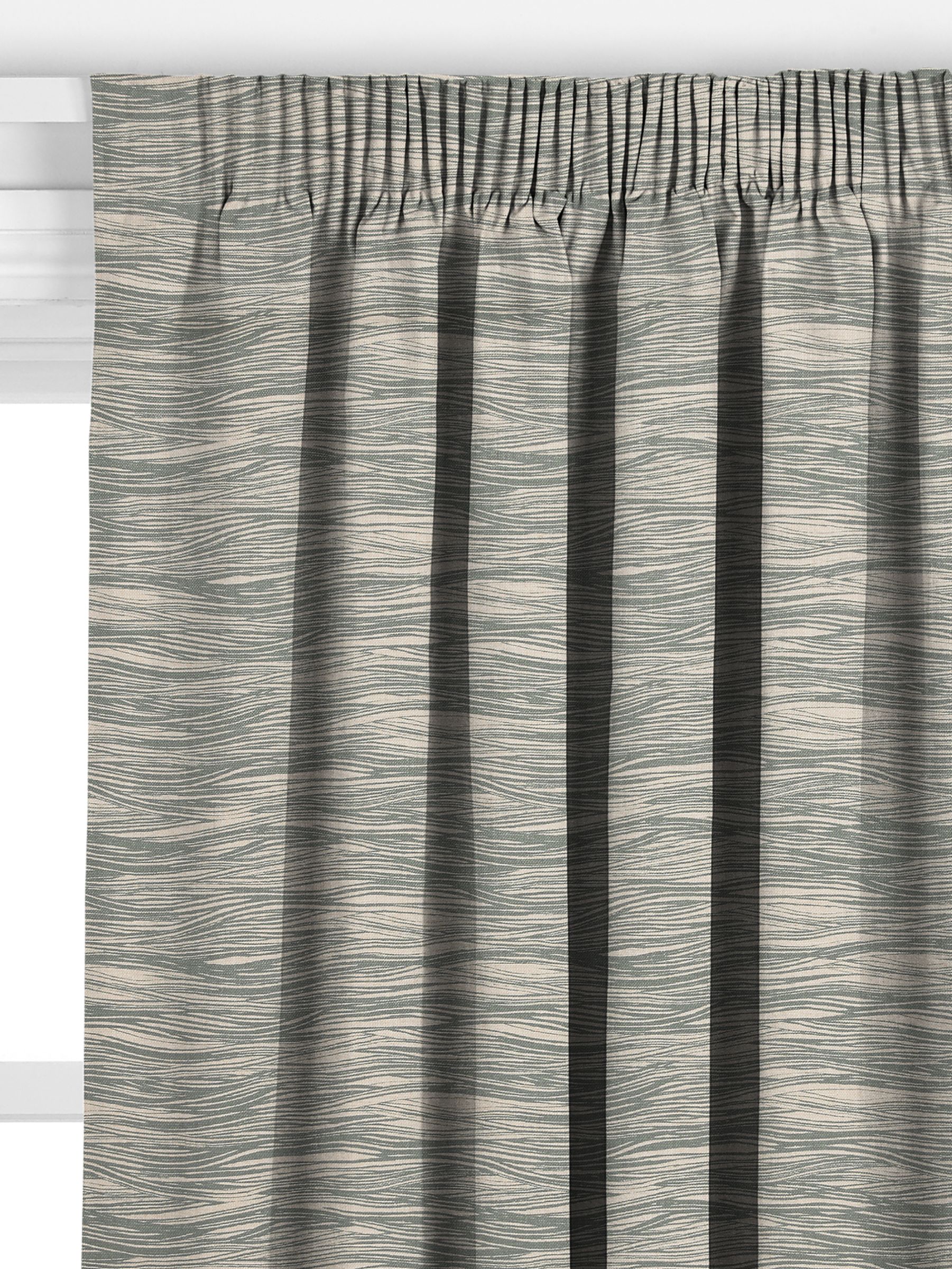 John Lewis Ripple Made to Measure Curtains, Sage Green