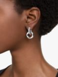 Swarovski Dextera Crystal Interlinked Hoop Earrings, Silver