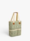 John Lewis Lisbon Stripe Cooler Tote Bag, 15L, Green/Cream