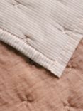 John Lewis ANYDAY Chambray Stripe Reversible Quilted Bedspread, Tuscan Clay