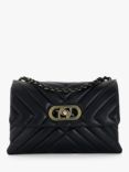 Dune Regent Leather Quilted Shoulder Bag, Black