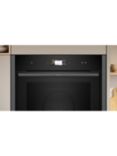 Neff N90 Slide and Hide B64VS71G0B Built In Self Cleaning Electric Single Oven with Steam Function, Grey Graphite