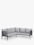John Lewis Chevron 4-Seater Corner Garden Sofa, Black/Grey