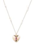 Ralph Lauren Crystal Heart Pendant Necklace, Gold