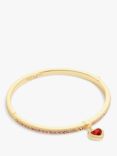 Coach Crystal Heart Bangle, Gold/Red