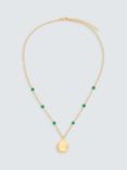 John Lewis Gemstones Agate Pendant Necklace, Yellow Gold