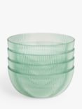 John Lewis ANYDAY Ribbed Plastic Picnic Cereal Bowl, Set of 4, 14.3cm, Aqua