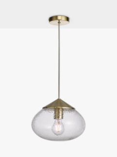 John Lewis Artisan Single Pendant Ceiling Light, Warm Satin Brass