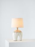 John Lewis Baby Elephant Ceramic Table Lamp, White/Green