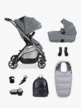 Silver Cross Dune Pushchair and First Bed Folding Carrycot Universal Ultimate Accessory Pack Bundle, Glacier
