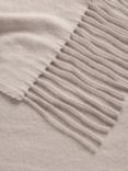 John Lewis Plain Merino Wool Throw, Oatmeal