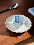 John Lewis Scalloped Speckled Stoneware Mini Bowl, 9.5cm, Off White, Blue Mid