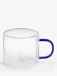 John Lewis Glass Coffee Mug, 280ml, Blue