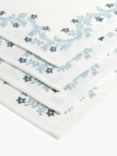 John Lewis ANYDAY Mila Floral Print Cotton Napkins, Set of 4, Blue