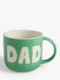 John Lewis 'Dad' Wax Resist Stoneware Mug, 300ml, Green
