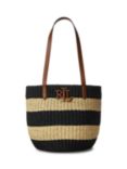 Lauren Ralph Lauren Hartley Straw Bucket Bag, Natural/Black