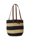 Lauren Ralph Lauren Hartley Straw Bucket Bag, Natural/Black